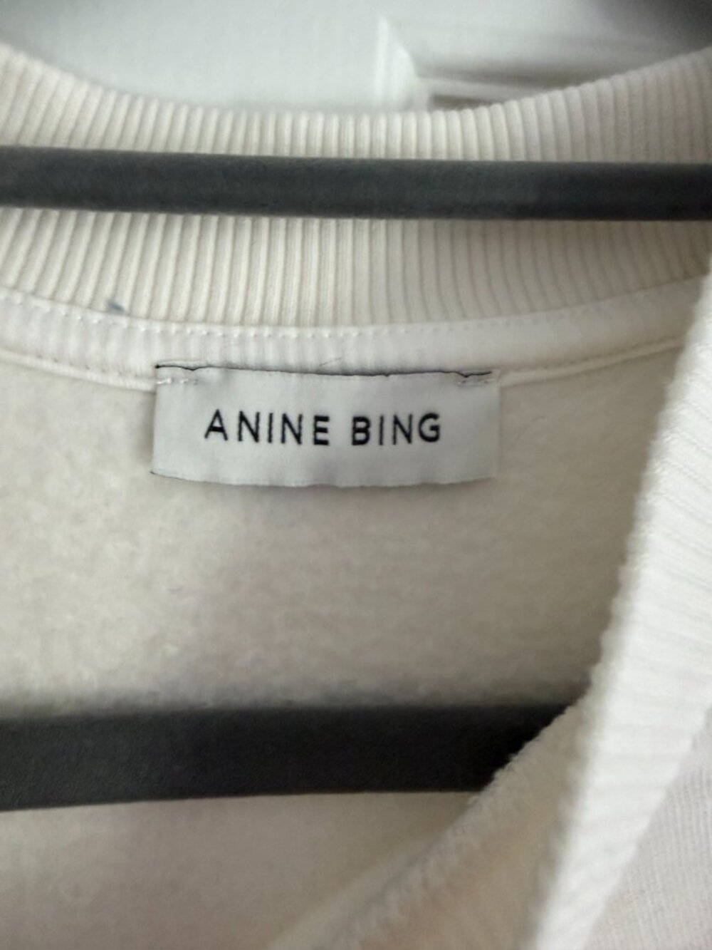 ANINE BING Off-White Jaci Monogram Sweatshirt - Picture 5 of 5
